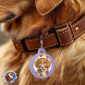 Blumen lila gelb | lila Hundemarke Haustiermarke