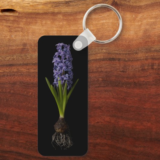 Blumen | Lila Hyacinth Bulb Schlüsselanhänger (Rückseite)