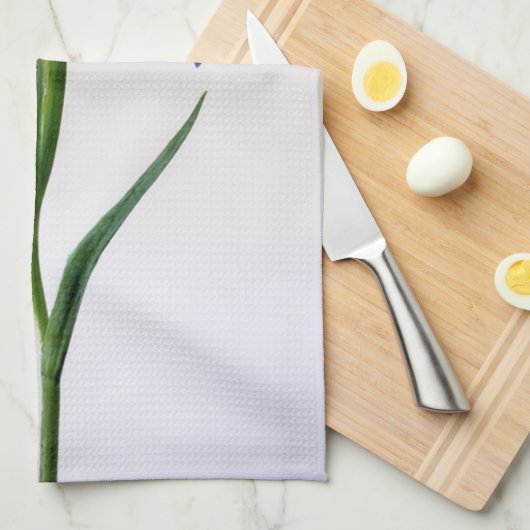 Blumen | Lila Iris-Blume Geschirrtuch (Viertel Falte)