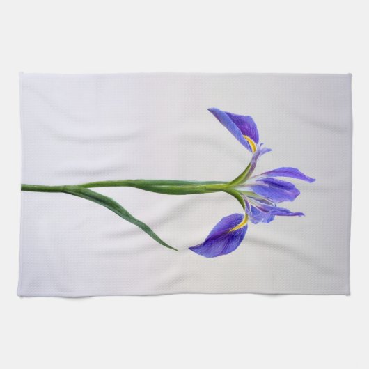 Blumen | Lila Iris-Blume Geschirrtuch (Horizontal)