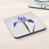 Blumen | Lila Iris-Blume Getränkeuntersetzer (Linke Seite)