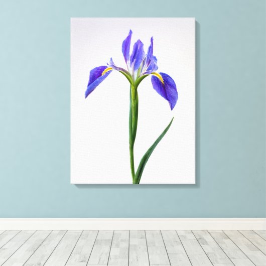 Blumen | Lila Iris-Blume Leinwanddruck (Insitu (Holzboden))