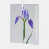 Blumen | Lila Iris-Blume Ornament Aus Glas (Vorderseite links)