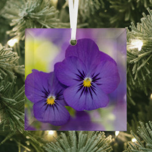 Blumen LILA STIEFMÜTTERCHEN Ornament Aus Glas
