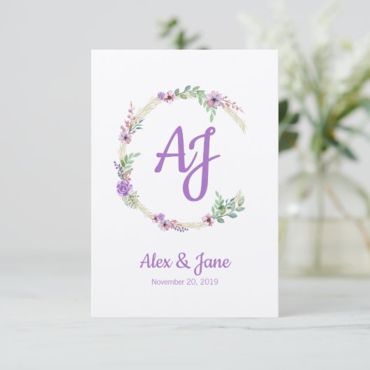 Blumen Lillac for Design Wedding or Event Dankeskarte (Stehend Vorderseite)