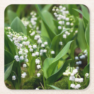 Blumen   Lily of the Valley Schweden Rechteckiger Pappuntersetzer