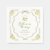 Blumen-Limonen-Zitrus-Baby-Party Serviette (Vorderseite)
