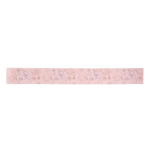 Blumen-Linienkunst-Abschluss Satinband (Vorderseite)