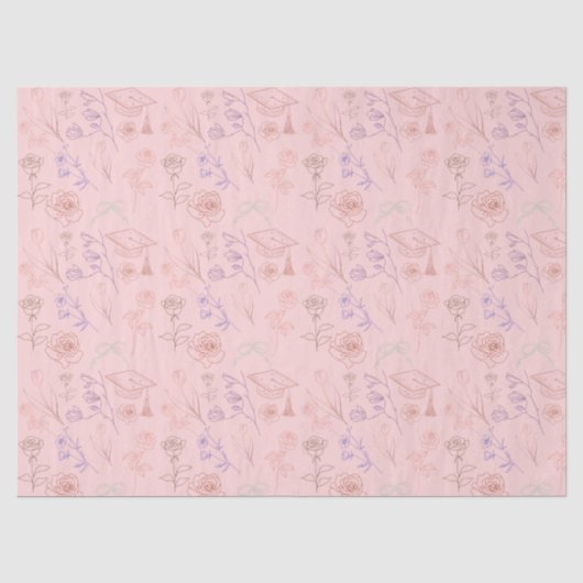 Blumen-Linienkunst-Abschluss Seidenpapier (Vorderseite)