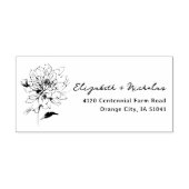 Blumen-Linienkunst Rücksendeadresse Selbstfärbende Permastempel (Design)