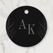 Blumen-Linienkunst Rustikale schwarze elegante Hoc Geschenkanhänger (Rückseite)