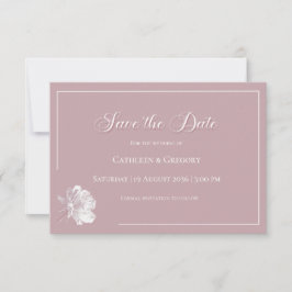 Blumen Linienkunst Staubige Rose Weiße Hochzeit Save The Date