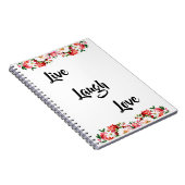 Blumen "Live, lachen, Liebe" Elegant Notizblock (Rechte Seite)