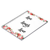 Blumen "Live, lachen, Liebe" Elegant Notizblock (Linke Seite)