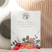 Blumen Logo Schmuck Ohrring Ketten Qr Code boho Visitenkarte