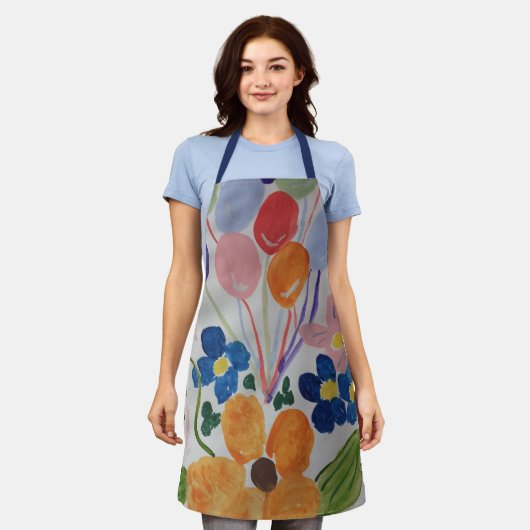 Blumen & Luftballons Schürze (Getragen)