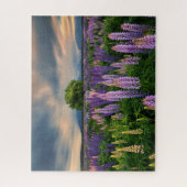 Blumen | Lupinefeld in Neuseeland Puzzle (Vertikal)