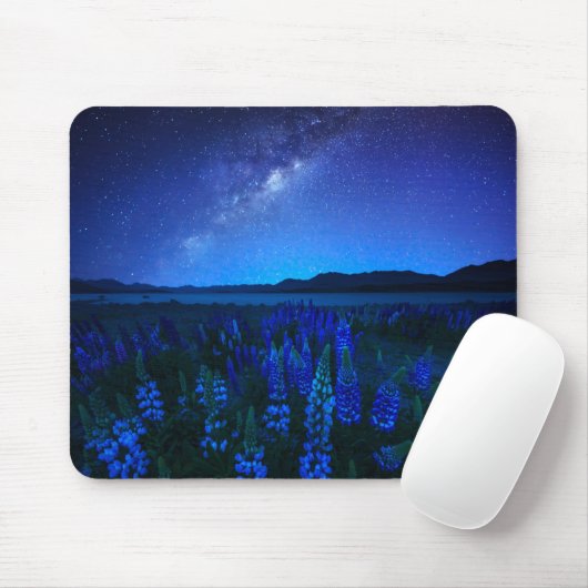 Blumen | Lupinen Blühen am Nachtsee Tekapo Mousepad (Mit Mouse)