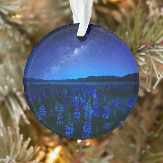 Blumen | Lupinen Blühen am Nachtsee Tekapo Ornament (Baum)