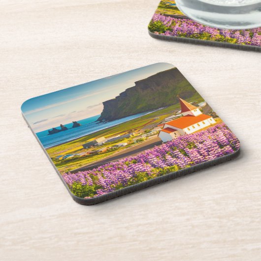 Blumen | Lupinen in Bloom Süd Island Getränkeuntersetzer (Linke Seite)