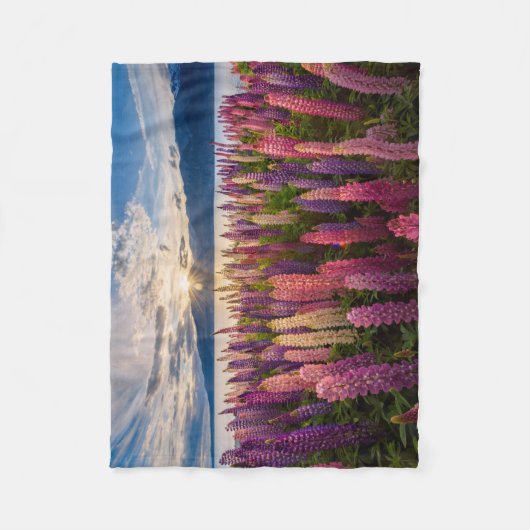 Blumen | Lupinen Neuseeland Fleecedecke (Vorderseite)