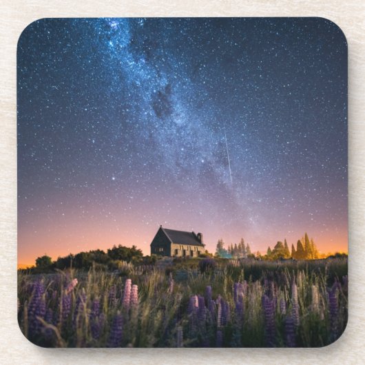 Blumen | Lupines Blühen Tekapo-See Neuseeland Getränkeuntersetzer (Vorderseite)