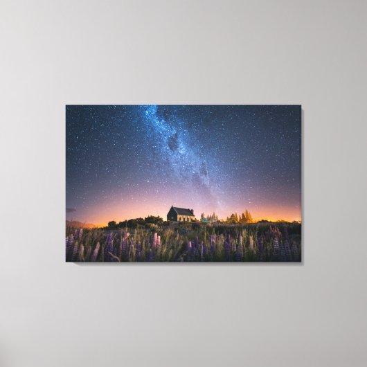 Blumen | Lupines Blühen Tekapo-See Neuseeland Leinwanddruck (Vorderseite)