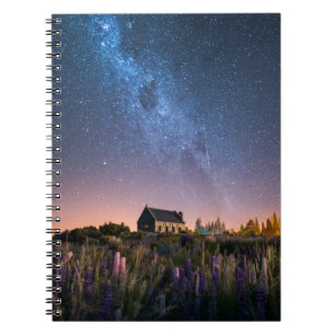 Blumen Lupines Blühen Tekapo-See Neuseeland Notizblock