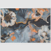 Blumen-Luxus-Deko aus schwarzem Marmor Seidenpapier (Vorderseite)