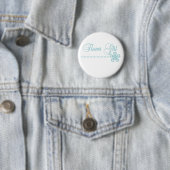Blumen-Mädchen-aquamarine Eleganz Button (Beispiel)