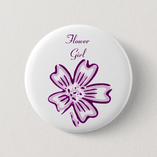 Blumen-Mädchen-Blumen-Knopf Button (Vorderseite)
