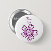 Blumen-Mädchen-Blumen-Knopf Button (Vorne & Hinten)