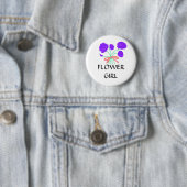 BLUMEN-MÄDCHEN - Blumenknopf Button (Beispiel)