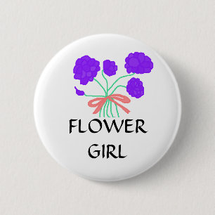 BLUMEN-MÄDCHEN - Blumenknopf Button