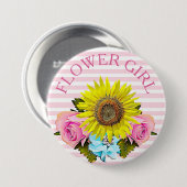 Blumen-Mädchen-Brautpartyknopf Button (Vorne & Hinten)