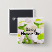 Blumen-Mädchen Button (Vorne & Hinten)