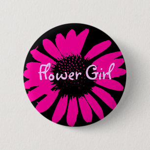Blumen-Mädchen Button