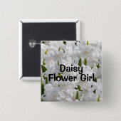 Blumen-Mädchen Button (Vorne & Hinten)