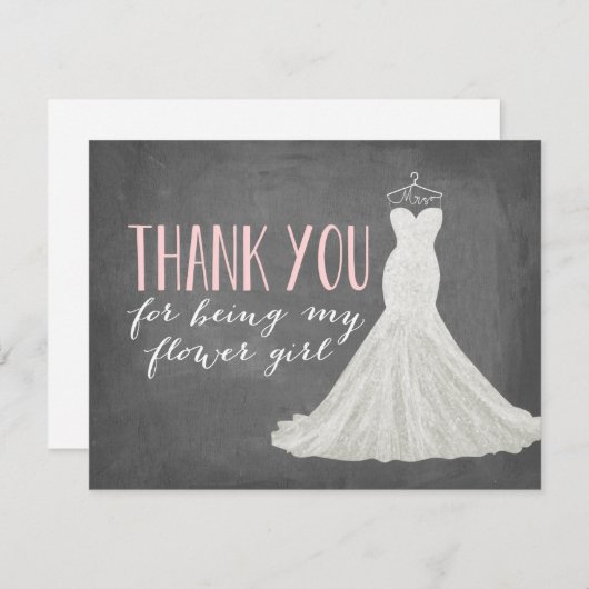 Blumen-Mädchen danken Ihnen | Brautjungfer Dankeskarte (Vorne/Hinten)