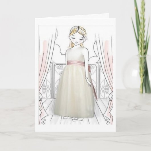 Blumen-Mädchen danken Ihnen Dankeskarte (Vorderseite)