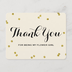 Blumen-Mädchen des GoldGlitzer-  danken Ihnen Dankeskarte