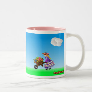 Blumen-Mädchen-gehende Zuhause-Tassen Zweifarbige Tasse