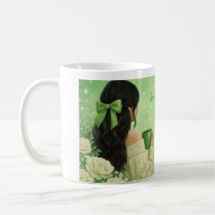Blumen-Mädchen-Kaffeetasse   Geschenk der grünen H Kaffeetasse