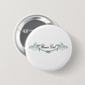 Blumen-Mädchen-Knopf Button (Vorne & Hinten)