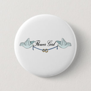 Blumen-Mädchen-Knopf Button