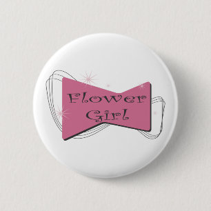 Blumen-Mädchen-Knopf Button