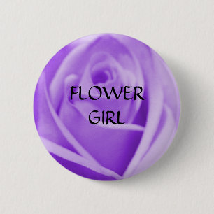 BLUMEN-MÄDCHEN - Lavendel-Rosenknopf Button