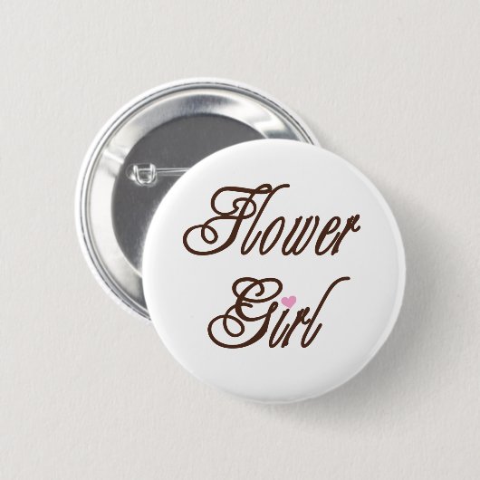 Blumen-Mädchen-nobles Braun Button (Vorne & Hinten)