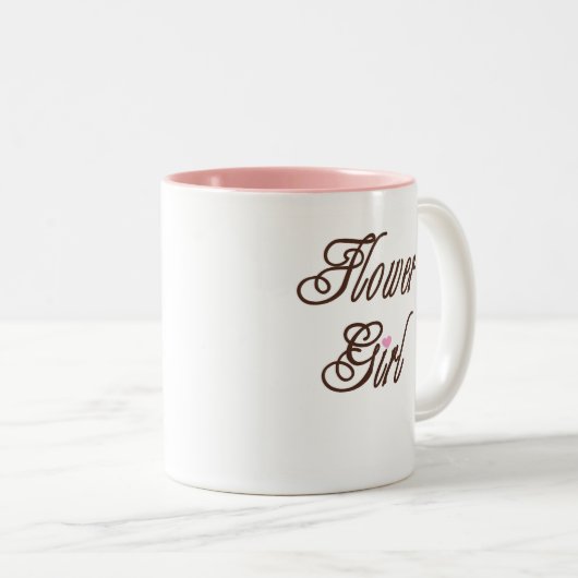 Blumen-Mädchen-nobles Braun Zweifarbige Tasse (VorderseiteRechts)