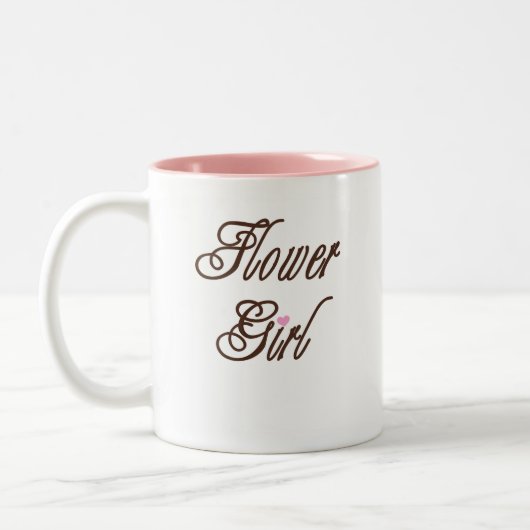 Blumen-Mädchen-nobles Braun Zweifarbige Tasse (Links)